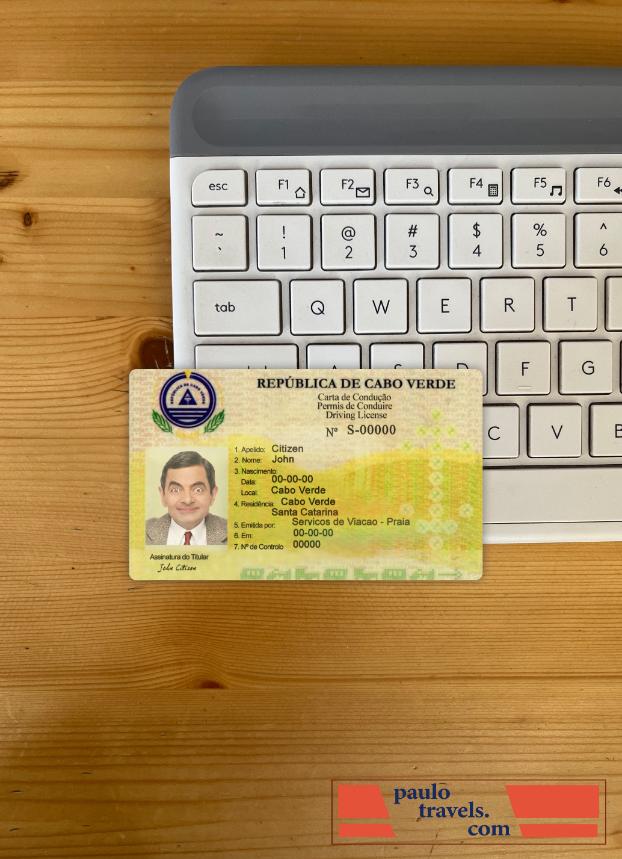 Cabo Verde driving license photolook front PSD template